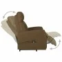 Sillón elevable tela marrón oscuro de vidaXL, Sillones - Ref: Foro24-329610, Precio: 378,56 €, Descuento: %