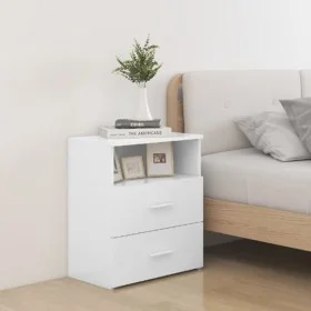 Mesitas de noche 2 unidades aglomerado blanco 50x32x60 cm de vidaXL, Mesitas de noche - Ref: Foro24-803273, Precio: 100,32 €,...