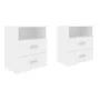 Mesitas de noche 2 unidades aglomerado blanco 50x32x60 cm de vidaXL, Mesitas de noche - Ref: Foro24-803273, Precio: 100,32 €,...