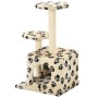 Rascador para gatos con poste de sisal 60 cm huellas beige de vidaXL, Mobiliario para gatos - Ref: Foro24-170520, Precio: 34,...