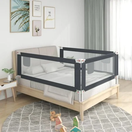 Child bed safety rail dark gray fabric 140x25 cm by vidaXL, Safety railings - Ref: Foro24-10228, Price: 43,32 €, Discount: %