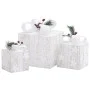 Caja regalo decorativa Navidad 3 pzas blanca exterior/interior de vidaXL, Luces de Navidad - Ref: Foro24-329766, Precio: 46,0...