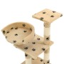 Rascador para gatos poste de sisal 65 cm huellas beige en Mobiliario para gatos | Comprar online en Foru.es