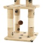 Rascador para gatos poste de sisal 65 cm huellas beige en Mobiliario para gatos | Comprar online en Foru.es