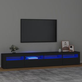 Mueble de TV con luces LED Negro 240x35x40 cm de vidaXL, Muebles TV - Ref: Foro24-3152723, Precio: 181,10 €, Descuento: %