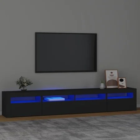 Mueble de TV con luces LED Negro 240x35x40 cm de vidaXL, Muebles TV - Ref: Foro24-3152723, Precio: 190,22 €, Descuento: %