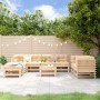 Set de mesa y taburetes altos jardín 9 pzas madera maciza pino en Conjuntos de jardín | Comprar online en Foru.es