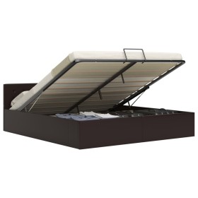 Cama canapé hidráulica cuero sintético gris 160x200 cm de vidaXL, Camas y somieres - Ref: Foro24-285526, Precio: 350,07 €, De...