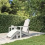Silla de jardín Adirondack con reposapiés HDPE blanco en Sillas de jardín | Comprar online en Foru.es