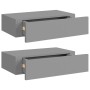 Estantes de pared con cajón 2 uds MDF gris 40x23,5x10 cm de vidaXL, Estantes y estanterías - Ref: Foro24-330246, Precio: 81,2...