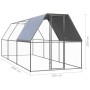 Jaula gallinero de exterior de acero galvanizado 2x6x2 m de vidaXL, Jaulas y habitáculos para animales pequeños - Ref: Foro24...