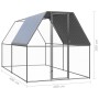 Jaula gallinero de exterior de acero galvanizado 2x4x2 m de vidaXL, Jaulas y habitáculos para animales pequeños - Ref: Foro24...