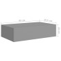 Estantes de pared con cajón 2 uds MDF gris 40x23,5x10 cm de vidaXL, Estantes y estanterías - Ref: Foro24-330246, Precio: 81,2...