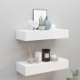 Estantes de pared con cajón 2 uds MDF blanco 60x23,5x10 cm de vidaXL, Estantes y estanterías - Ref: Foro24-330256, Precio: 80...