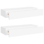 Estantes de pared con cajón 2 uds MDF blanco 60x23,5x10 cm de vidaXL, Estantes y estanterías - Ref: Foro24-330256, Precio: 80...