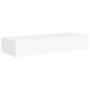 Estantes de pared con cajón 2 uds MDF blanco 60x23,5x10 cm de vidaXL, Estantes y estanterías - Ref: Foro24-330256, Precio: 80...