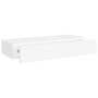 Estantes de pared con cajón 2 uds MDF blanco 60x23,5x10 cm de vidaXL, Estantes y estanterías - Ref: Foro24-330256, Precio: 80...
