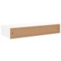 Estantes de pared con cajón 2 uds MDF blanco 60x23,5x10 cm de vidaXL, Estantes y estanterías - Ref: Foro24-330256, Precio: 80...