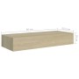 Estantes de pared con cajón 2 uds MDF roble 60x23,5x10 cm de vidaXL, Estantes y estanterías - Ref: Foro24-330262, Precio: 95,...