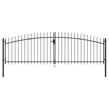 Double gate for fence with spearheads 400x200 cm by vidaXL, garden gates - Ref: Foro24-145740, Price: 227,37 €, Discount: %
