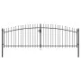 Double gate for fence with spearheads 400x200 cm by vidaXL, garden gates - Ref: Foro24-145740, Price: 227,37 €, Discount: %