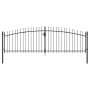 Puerta doble para valla con puntas de lanza 400x200 cm de vidaXL, Puertas de jardín - Ref: Foro24-145740, Precio: 250,92 €, D...