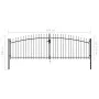 Double gate for fence with spearheads 400x200 cm by vidaXL, garden gates - Ref: Foro24-145740, Price: 227,37 €, Discount: %