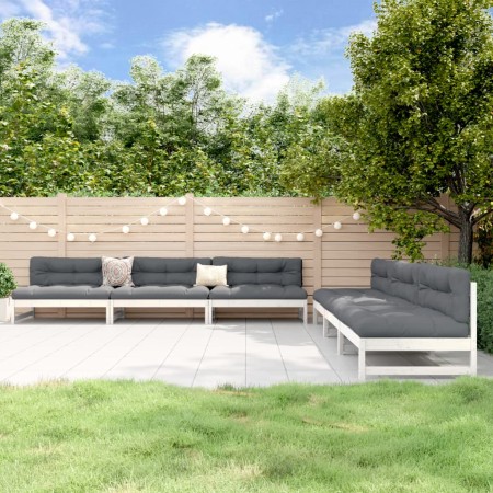 Juego de muebles de jardín 6 piezas madera maciza pino blanco en Conjuntos de jardín | Comprar online en Foru.es