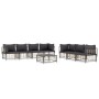 Juego de muebles de jardín 8 pzas y cojines ratán PE antracita en Sofás de exterior | Comprar online en Foru.es