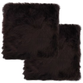 Cojines de sillas 2 uds piel de oveja auténtica marrón 40x40 cm de vidaXL, Cojines para sillas y sofás - Ref: Foro24-283886, ...