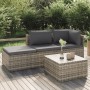 Set de muebles de jardín 4 pzas y cojines ratán sintético gris en Sofás de exterior | Comprar online en Foru.es