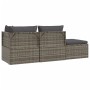 Set de muebles de jardín 4 pzas y cojines ratán sintético gris en Sofás de exterior | Comprar online en Foru.es