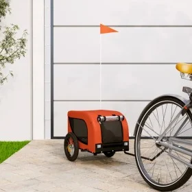 Pet Bicycle Trailer Iron Oxford Cloth Orange Black by vidaXL, pet strollers - Ref: Foro24-93991, Price: 96,21 €, Discount: %