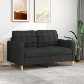 Sofá de 2 plazas de tela negro 140 cm de vidaXL, Sofás - Ref: Foro24-359095, Precio: 189,74 €, Descuento: %