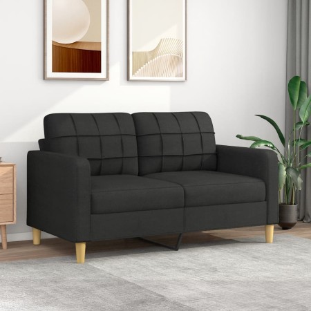 Sofá de 2 plazas de tela negro 140 cm de vidaXL, Sofás - Ref: Foro24-359095, Precio: 193,00 €, Descuento: %