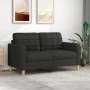 Sofá de 2 plazas de tela negro 140 cm de vidaXL, Sofás - Ref: Foro24-359095, Precio: 189,74 €, Descuento: %