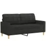 Sofá de 2 plazas de tela negro 140 cm de vidaXL, Sofás - Ref: Foro24-359095, Precio: 189,74 €, Descuento: %