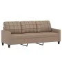 Sofá de 3 plazas de cuero sintético color capuchino 180 cm de vidaXL, Sofás - Ref: Foro24-359126, Precio: 268,49 €, Descuento: %