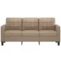 Sofá de 3 plazas de cuero sintético color capuchino 180 cm de vidaXL, Sofás - Ref: Foro24-359126, Precio: 268,49 €, Descuento: %