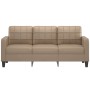 Sofá de 3 plazas de cuero sintético color capuchino 180 cm de vidaXL, Sofás - Ref: Foro24-359126, Precio: 270,85 €, Descuento: %