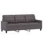 Sofá de 3 plazas de cuero sintético gris 180 cm de vidaXL, Sofás - Ref: Foro24-359124, Precio: 271,14 €, Descuento: %