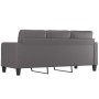 Sofá de 3 plazas de cuero sintético gris 180 cm de vidaXL, Sofás - Ref: Foro24-359124, Precio: 271,14 €, Descuento: %