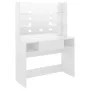 Tocador de maquillaje luces LED MDF blanco brillo 100x40x135 cm de vidaXL, Tocadores para dormitorios - Ref: Foro24-331539, P...
