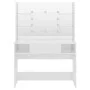 Tocador de maquillaje luces LED MDF blanco brillo 100x40x135 cm de vidaXL, Tocadores para dormitorios - Ref: Foro24-331539, P...