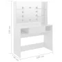 Tocador de maquillaje luces LED MDF blanco brillo 100x40x135 cm de vidaXL, Tocadores para dormitorios - Ref: Foro24-331539, P...