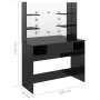 Makeup dressing table LED lights gloss black MDF 100x40x135 cm by vidaXL, Bedroom Dressers - Ref: Foro24-331541, Price: 202,0...