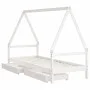 Estructura cama niños con cajones madera pino blanco 90x200 cm de vidaXL, Cunas y camas para niños - Ref: Foro24-834469, Prec...