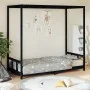 Estructura de cama para niños madera de pino negro 90x190 cm de vidaXL, Cunas y camas para niños - Ref: Foro24-834518, Precio...