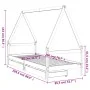 Estructura de cama niños con cajones madera pino negro 80x200cm de vidaXL, Cunas y camas para niños - Ref: Foro24-834467, Pre...
