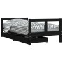 Estructura cama infantil y cajones madera pino negro 80x160 cm de vidaXL, Cunas y camas para niños - Ref: Foro24-834416, Prec...